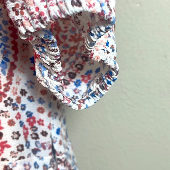 Sage Collection Puff Sleeve Paisley Wrap Dress White size 6 - Picture 7 of 12